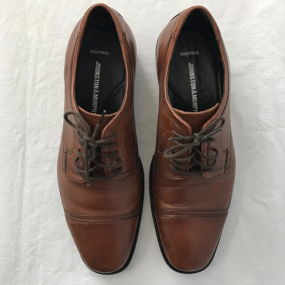 Johnston & Murphy Sheepskin Tabor Cap Toe Shoes